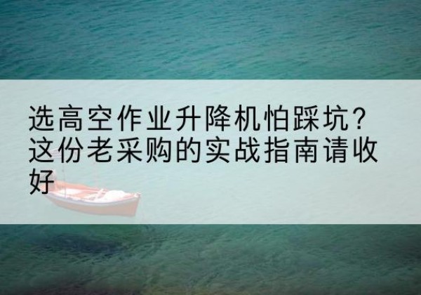 固安高空作业升降机厂家推荐-选高空作业升降机怕踩坑？这份老采购的实战指南请收好